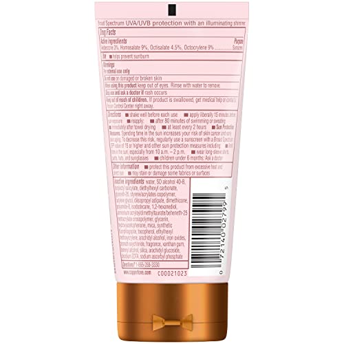 Coppertone Glow with Shimmer Sunscreen Lotion, Water Resistant , Broad Spectrum SPF 50, Travel Size, 2 Fl Oz Bottle