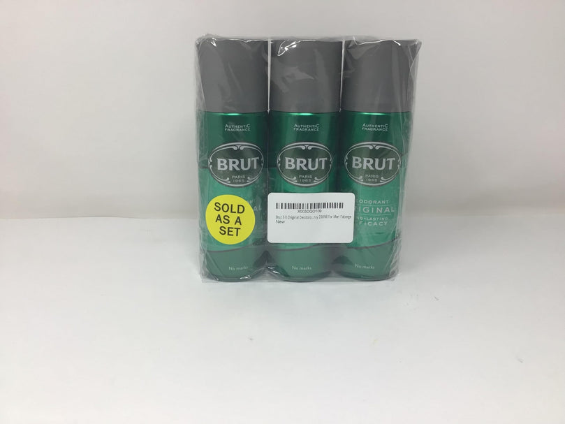 Brut 3 X Original Deodorant Body Spray 200Ml For Men Faberge