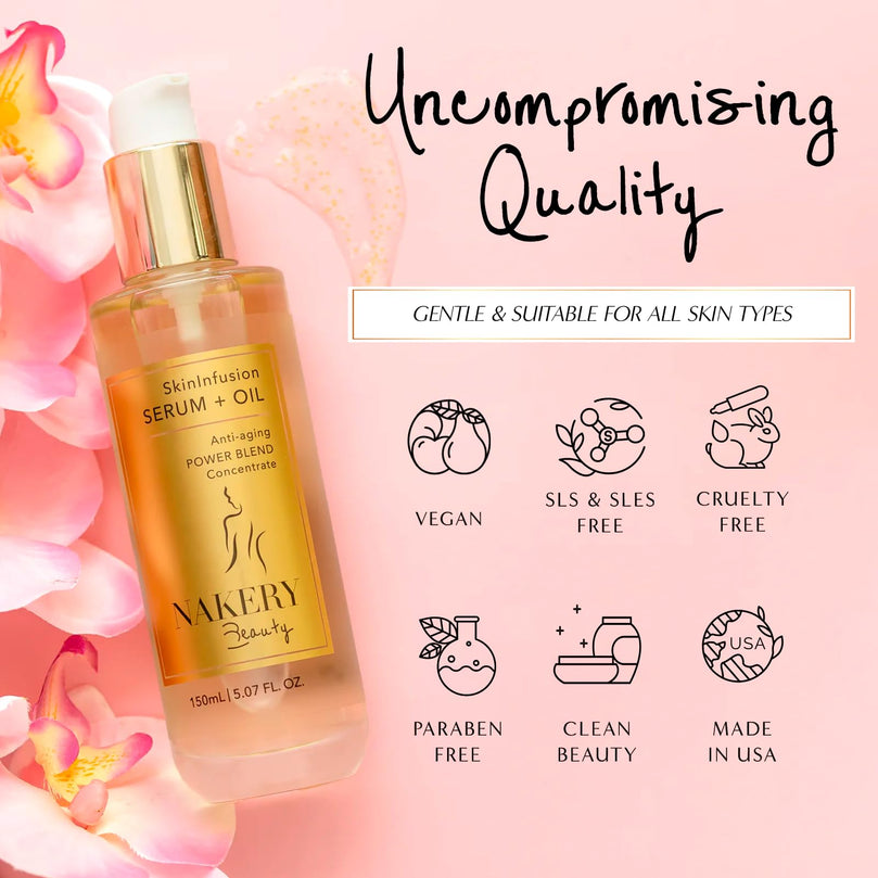 Nakery SkinInfusion Facial Oil - Anti-Aging Collagen Serum with Hyaluronic Acid 150ml