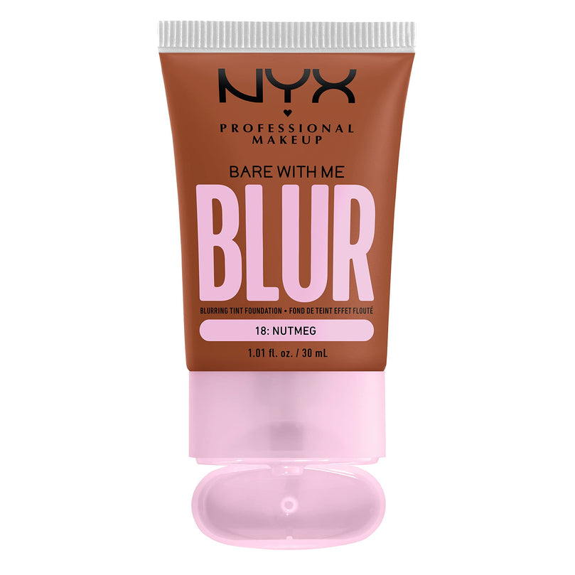 NYX PROFESSIONAL MAKEUP Bare With Me Blur Skin Tint Foundation Make Up with Matcha, Glycerin & Niacinamide - Nutmeg