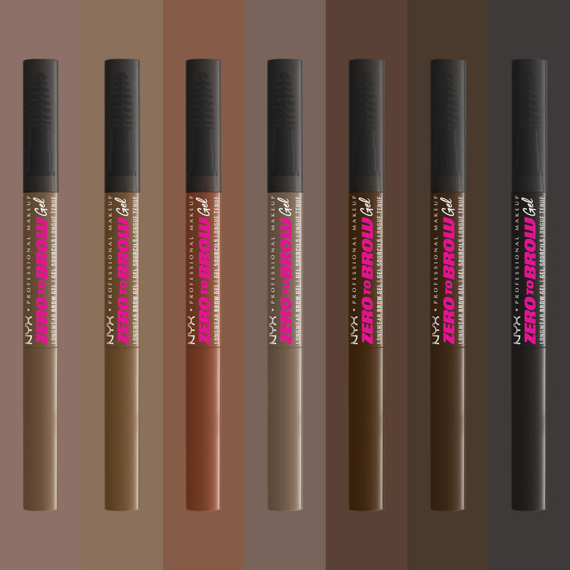NYX PROFESSIONAL MAKEUP Zero to Brow, Longwear Eyebrow Gel, Ash Brown