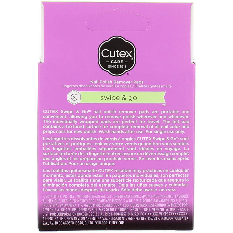 Cutex Swipe and Go Nail Polish Remover Pads (Pack of 4)