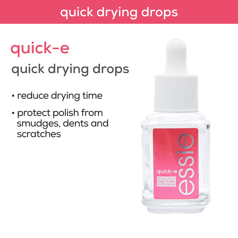 essie Nail Care, 8-Free Vegan, Quick-E Drops, fast-drying drops, nail polish finisher, 0.46 fl oz