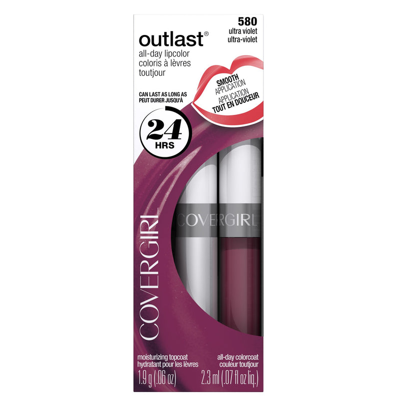 COVERGIRL Outlast All-Day Moisturizing Lip Color Ultra Violet 580, .13 oz, Old Version (packaging may vary)