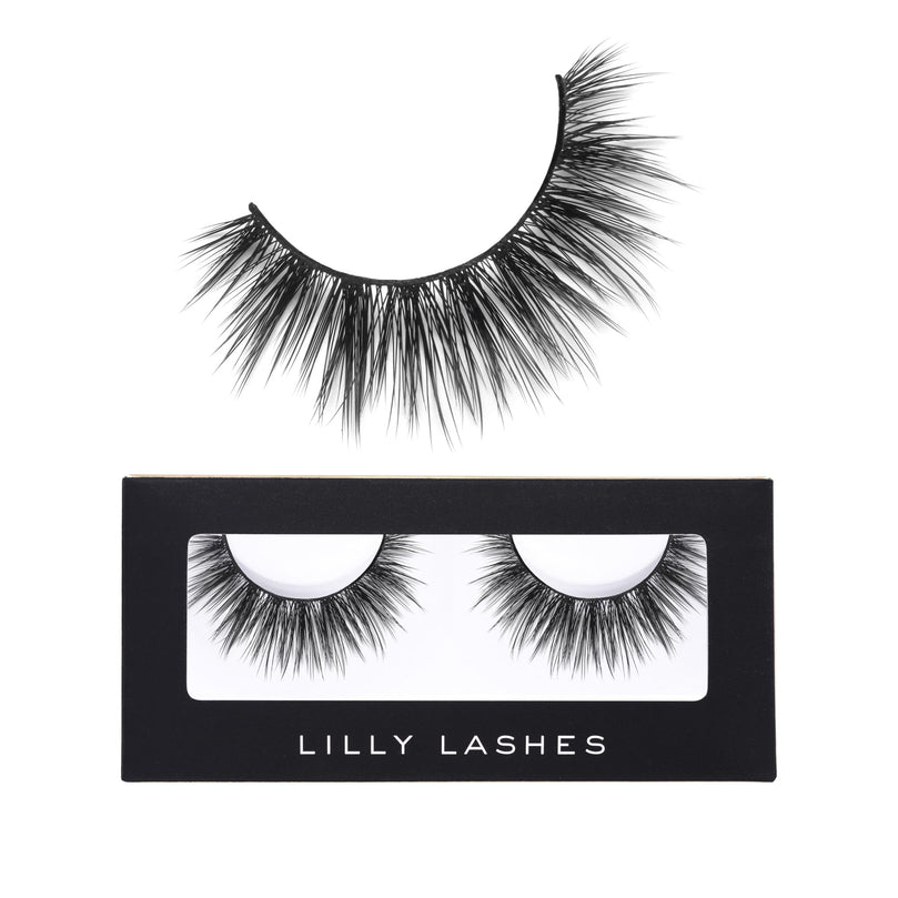 Lilly Lashes Premium Synthetic Lashes Atlanta, Fake Eyelashes Natural Look, Full Bodied Natural Look, False Lashes, Vegan Strip Lash, Reusable Up to 10 Wears, 15mm
