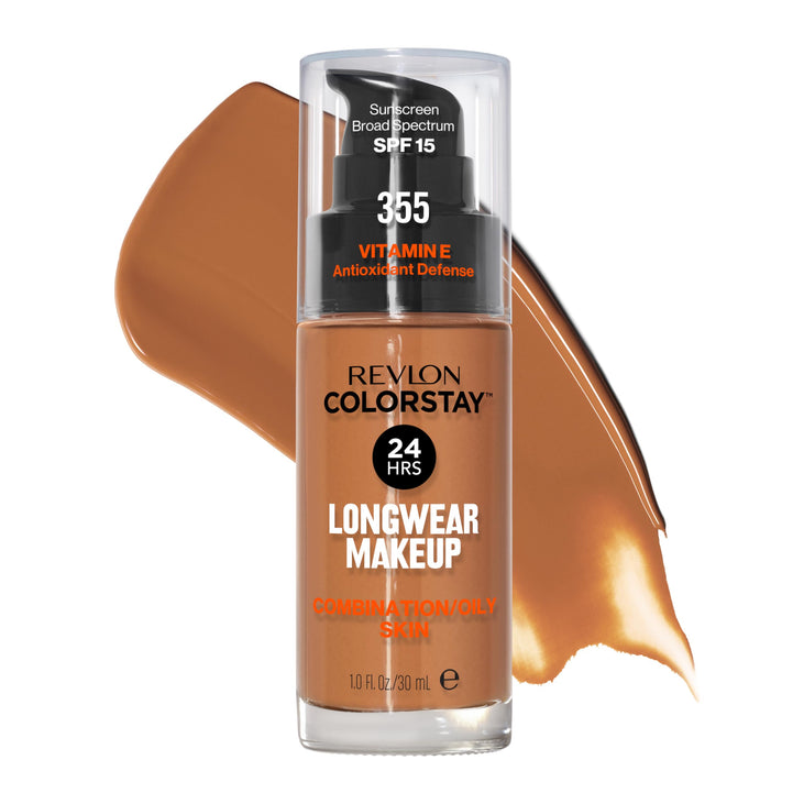 Revlon Liquid Foundation, ColorStay Face Makeup for Combination & Oily Skin, SPF 15 - 355 Almond, 1 fl oz