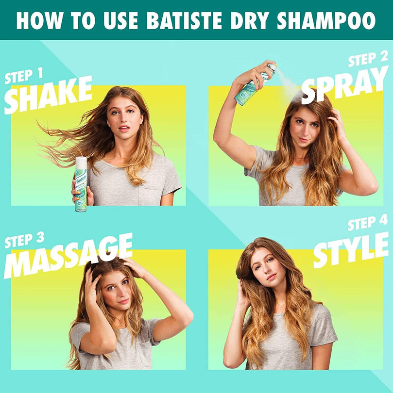 Batiste Dry Shampoo, Original Fragrance, Refresh Hair and Absorb Oil Between Washes, Waterless Shampoo for Added Hair Texture and Body, 6.73 OZ Dry Shampoo Bottle, 3 Pack