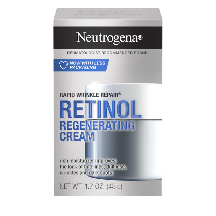 Neutrogena Rapid Wrinkle Repair Retinol Face Moisturizer, Daily Anti-Aging Face Cream with Retinol & Hyaluronic Acid to Fight Fine Lines, Wrinkles, & Dark Spots, 1.7 oz