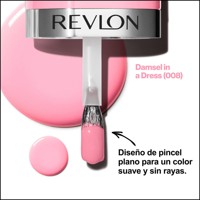 REVLON Ultra HD Snap Nail Color, Natural Rich Glossy Polish, 100% Vegan Formula, No Base or Top Coat Needed, 008 Damsel in a Dress, 0.27 fl oz