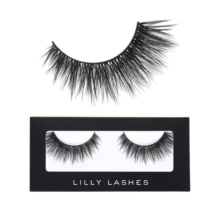 Lilly Lashes Premium Synthetic Lashes Orlando, Fake Eyelashes Natural Look, Fluttery Look, False Lashes, Vegan Strip Lash, Reusable Up to 10 Wears, 15mm