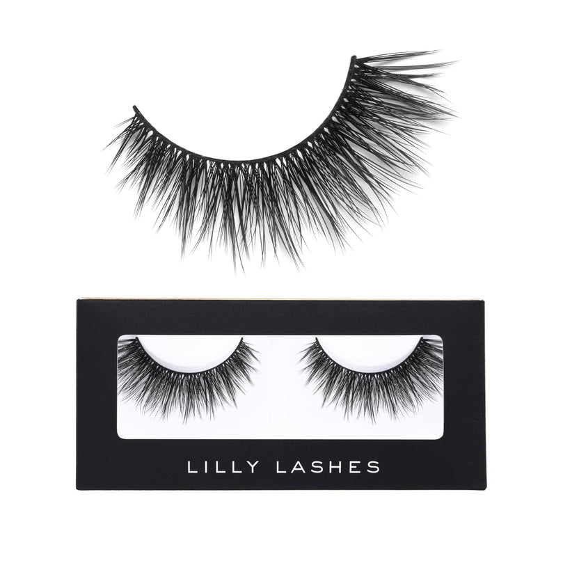 Lilly Lashes Premium Synthetic Lashes Orlando, Fake Eyelashes Natural Look, Fluttery Look, False Lashes, Vegan Strip Lash, Reusable Up to 10 Wears, 15mm