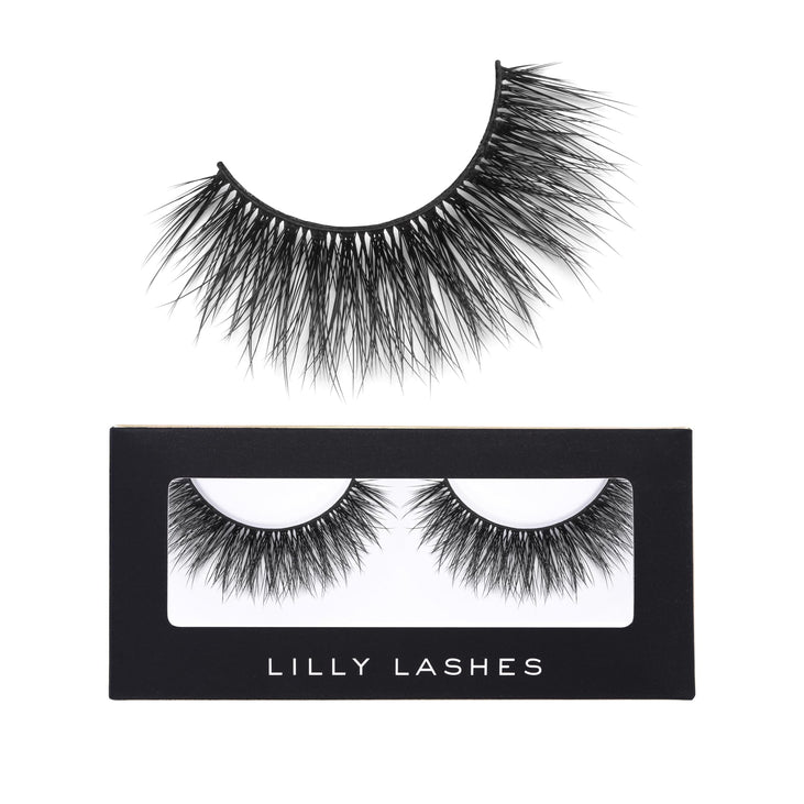 Lilly Lashes Brooklyn Lash, Premium Synthetic, Full Bodied, Round, 15mm, Black, False Lashes