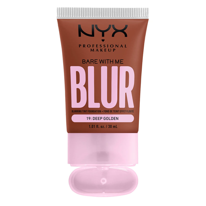 NYX PROFESSIONAL MAKEUP Bare With Me Blur Skin Tint Foundation Make Up with Matcha, Glycerin & Niacinamide - Deep Golden