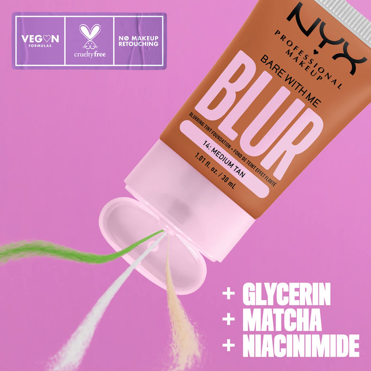 NYX PROFESSIONAL MAKEUP Bare With Me Blur Skin Tint Foundation - Medium Tan