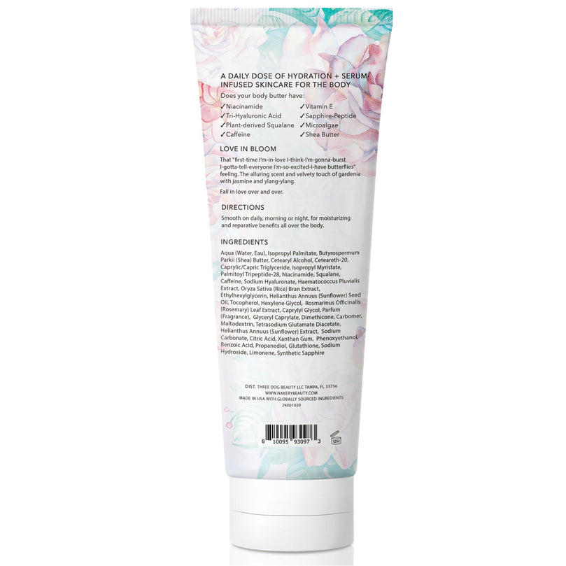 Nakery Body Butter Anti Aging Moisturizer - Body Cream Skin Tightening Cream & Neck Firming Cream, Moisturizing Cream & Neck Tightening Cream for Body & Face Cream for Dry Skin 300ml (Love in Bloom)