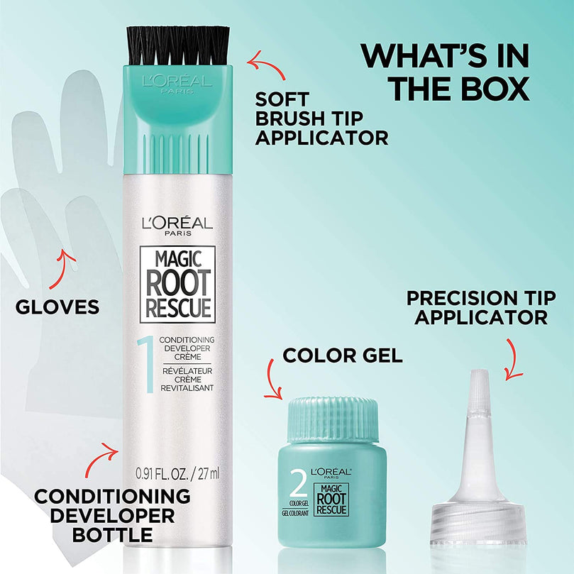 Loreal Paris Magic Root Rescue 10 Minute Root Hair Coloring Kit 8G Medium Golden Brown, 2 count