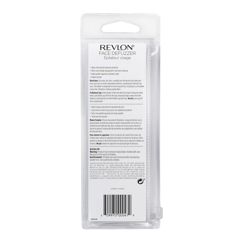 Revlon Face Defuzzers, High Precision Hair Removal and Dermaplaning Blade, Red and White, 2 count