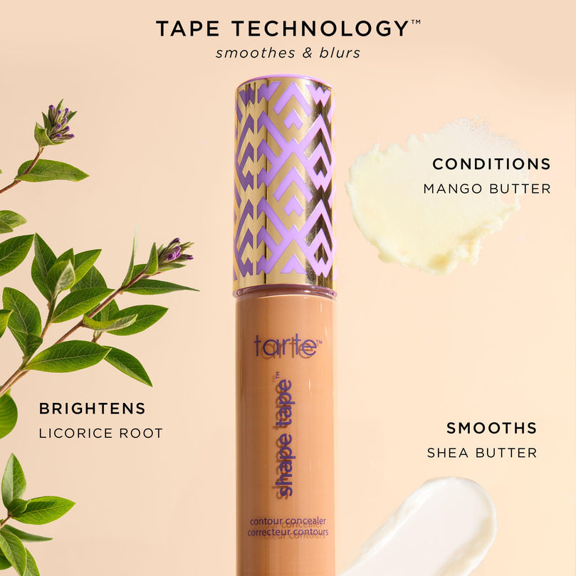 tarte shape tape full-coverage concealer - 47S tan-deep sand (tan to deep skin with warm, golden undertones) - travel size
