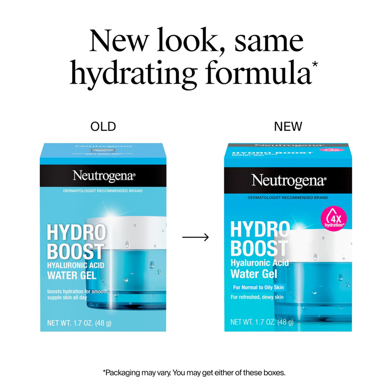 Neutrogena Hydro Boost Water Gel with Signature Fragrance, Hyaluronic Acid Face Moisturizer for Normal to Oily Skin, Delivers Hydration for Refreshed, Dewy Skin, 1.7 fl. oz