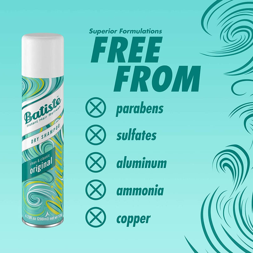 Batiste Dry Shampoo Original Fragrance 6.73 OZ Dry Shampoo (3 Pack)