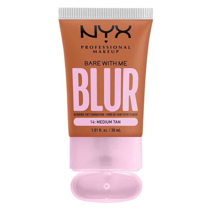 NYX PROFESSIONAL MAKEUP Bare With Me Blur Skin Tint Foundation Make Up with Matcha, Glycerin & Niacinamide - Medium Tan