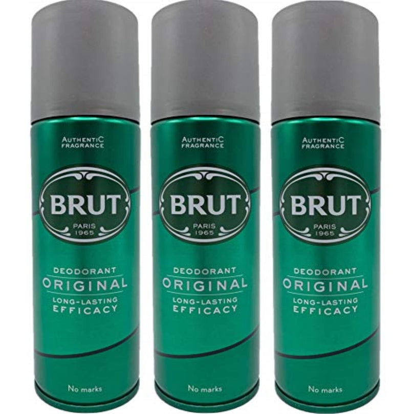 Brut 3 X Original Deodorant Body Spray 200Ml For Men Faberge