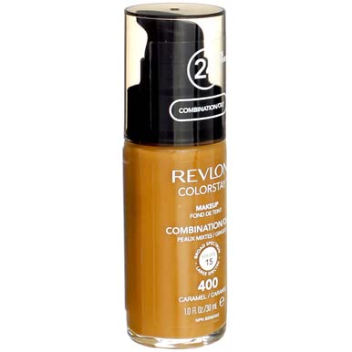 Revlon ColorStay Liquid Foundation Makeup, Matte Finish, Combination/Oily Skin, SPF 15, 400 Caramel, 1 fl oz