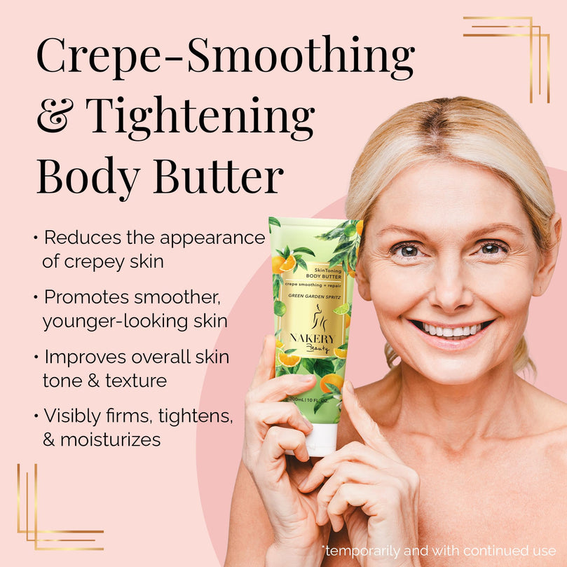 Nakery Body Butter Anti Aging Moisturizer - Body Cream Skin Tightening Cream & Neck Firming Cream, Moisturizing Cream & Neck Tightening Cream for Body & Face Cream for Dry Skin 300ml (Green Garden)