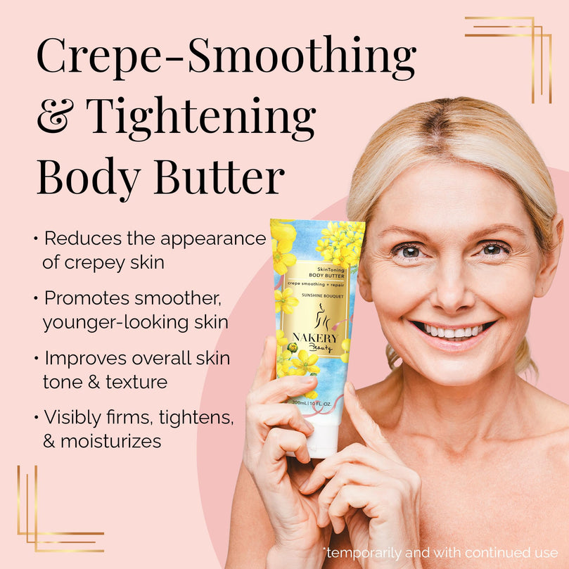 Nakery Body Butter Anti Aging Moisturizer - Body Cream Skin Tightening Cream & Neck Firming Cream, Moisturizing Cream & Neck Tightening Cream for Body & Face Cream for Dry Skin 300m (Sunshine Bouquet)