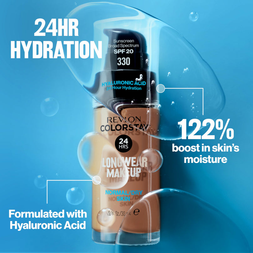 Revlon ColorStay Liquid Foundation, Face Makeup for Normal & Dry Skin - 410 Cappuccino 1 fl oz