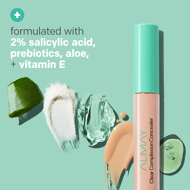 Almay Clear Complexion Acne & Blemish Spot Treatment Concealer Makeup with Salicylic Acid- Lightweight, Full Coverage, Hypoallergenic, Fragrance-Free, for Sensitive Skin, 600 Dark, 0.3 fl oz.