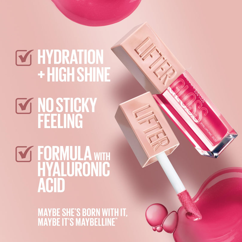 Maybelline Lifter Gloss Plumping Lip Gloss with Hyaluronic Acid - 010 Crystal