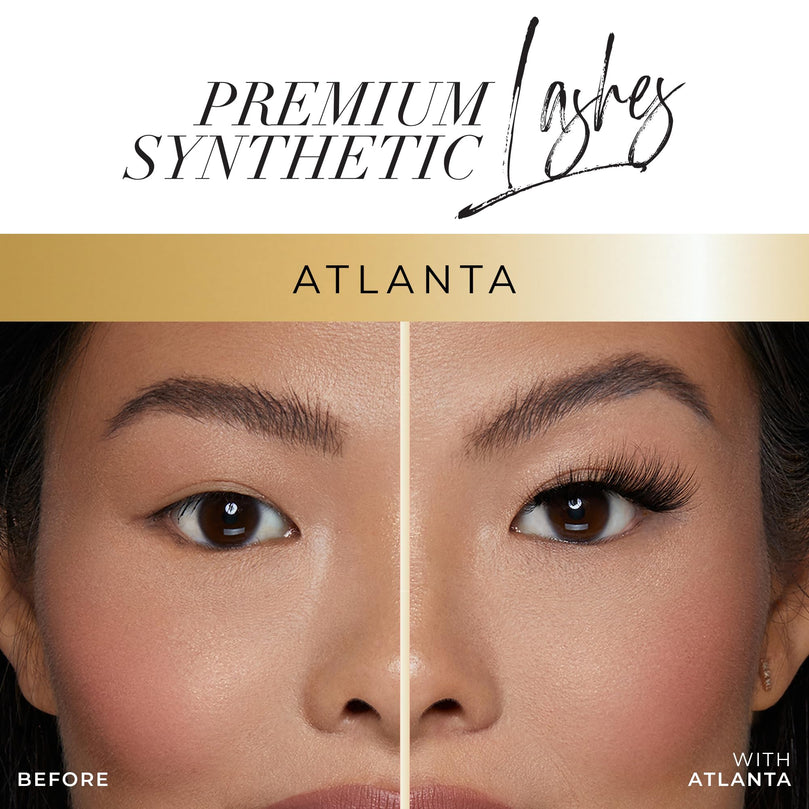 Lilly Lashes Premium Synthetic Lashes Atlanta, Fake Eyelashes Natural Look, Full Bodied Natural Look, False Lashes, Vegan Strip Lash, Reusable Up to 10 Wears, 15mm