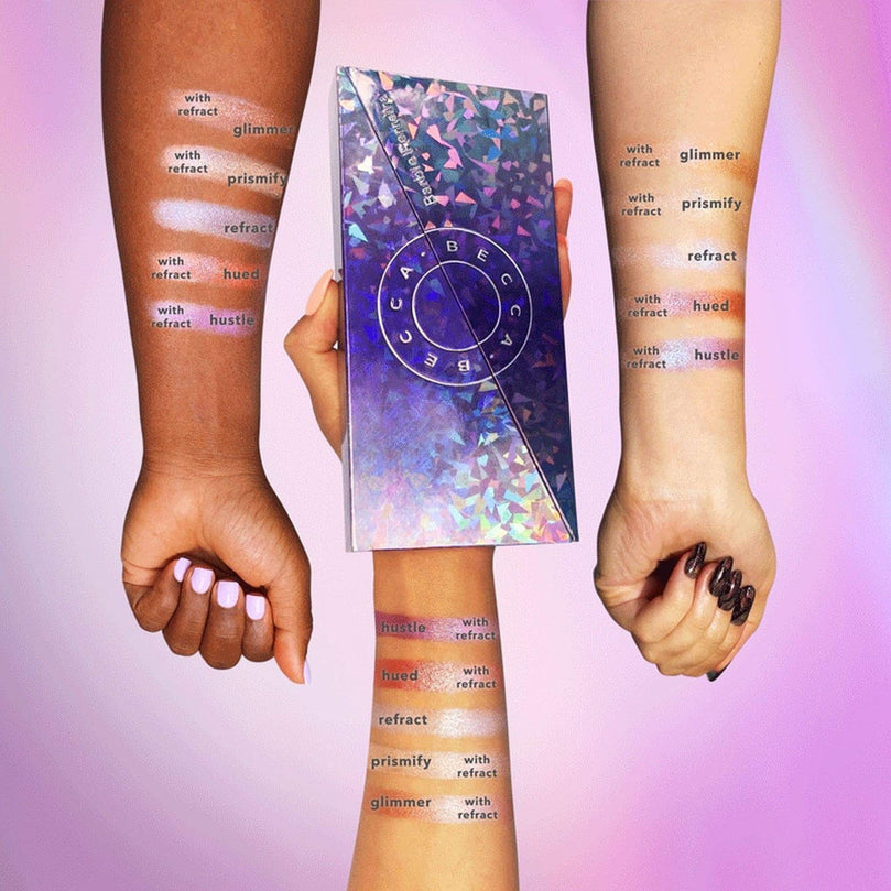 Becca BARBIE FERREIRA Prismatica Face Palette: Prismify, Glimmer, Refract, Hustle, Hued 1.05 oz total .42oz