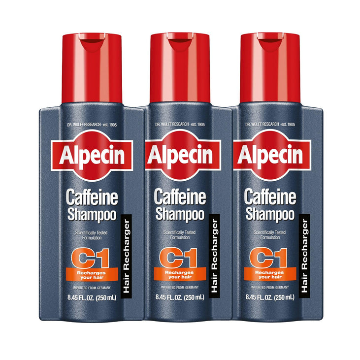 Alpecin C1 Caffeine Shampoo 8.45 fl Oz (Pack of 3) I Hair Performance Enhancer I Promotes Natural Hair Growth and Thickness I Energizes Scalp