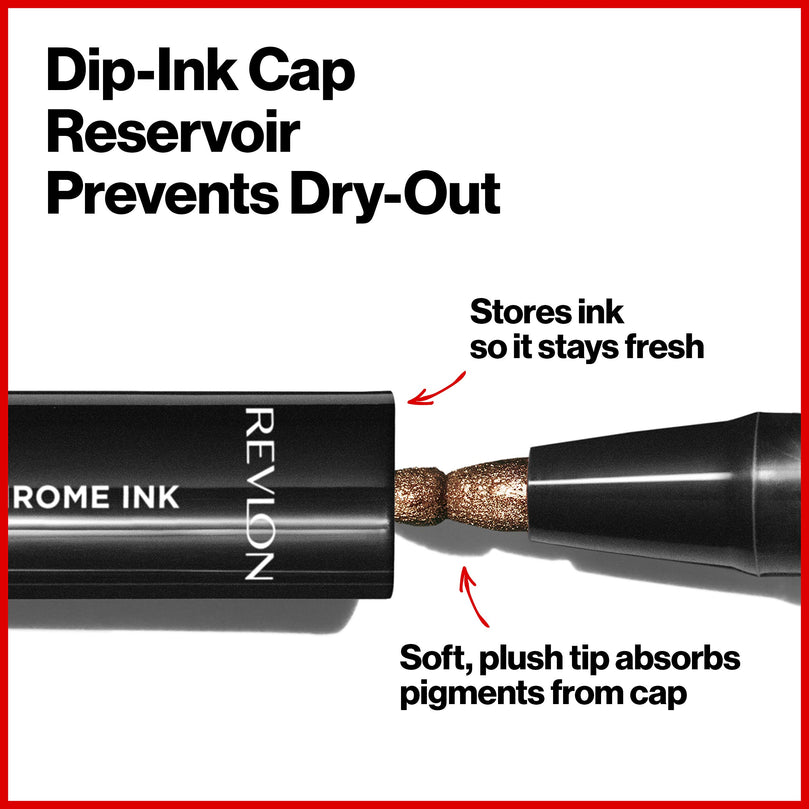 Revlon So Fierce! Chrome Ink Liquid Eyeliner, 902 Bronzage, 0.03 oz