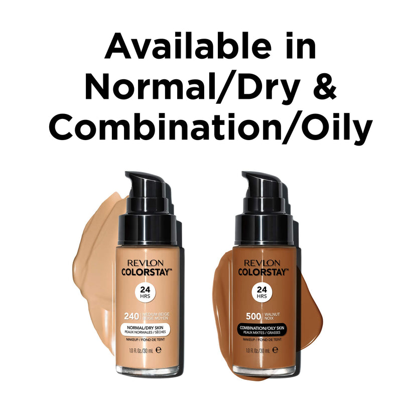 Revlon ColorStay Liquid Foundation Makeup, Normal/Dry Skin, SPF 20, Walnut, 1 fl oz.