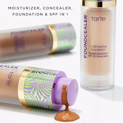 tarte babassu foundcealer skincare foundation Broad Spectrum SPF 20-44S tan sand (tan skin with warm, golden undertones)