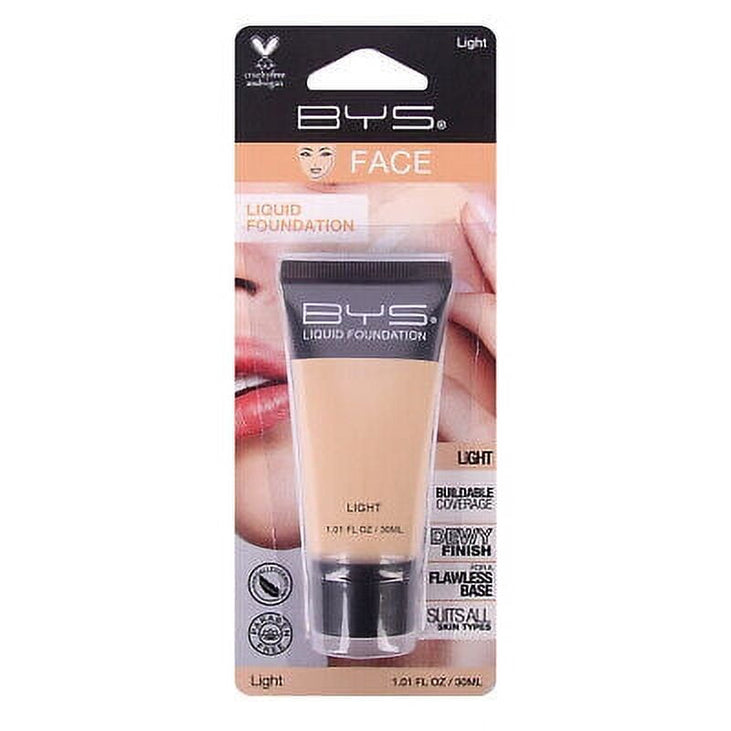 BYS Tube 30ml Liquid Foundation Face Makeup Buildable Coverage Cosmetic Light