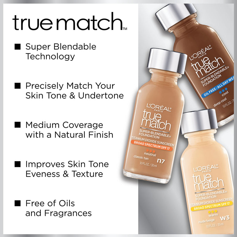 L'Oreal Paris True Match Liquid Foundation Makeup, C0.5 Fair Ivory, 1 fl oz - Old Version