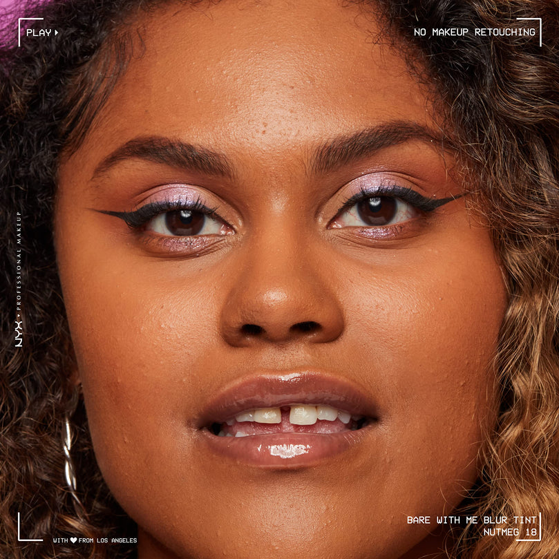 NYX PROFESSIONAL MAKEUP Bare With Me Blur Skin Tint Foundation Make Up with Matcha, Glycerin & Niacinamide - Nutmeg