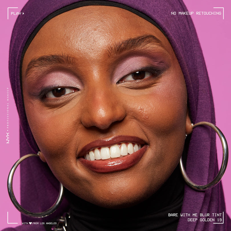 NYX PROFESSIONAL MAKEUP Bare With Me Blur Skin Tint Foundation Make Up with Matcha, Glycerin & Niacinamide - Deep Golden