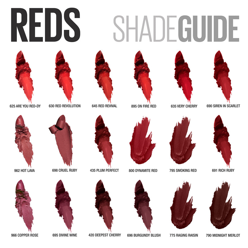 Maybelline New York Color Sensational Red Lipstick Matte Lipstick, Dynamite Red, 0.15 Ounce, 1 Count