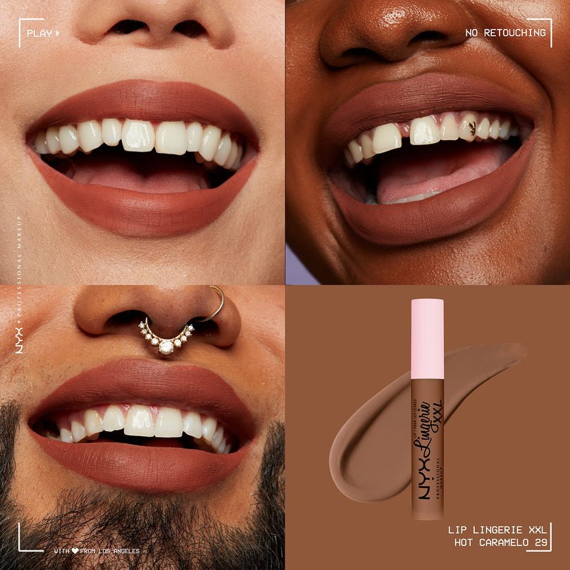 NYX Professional Makeup Lip Lingerie XXL Matte Liquid Lipstick - Hot Caramelo (Warm Caramel)