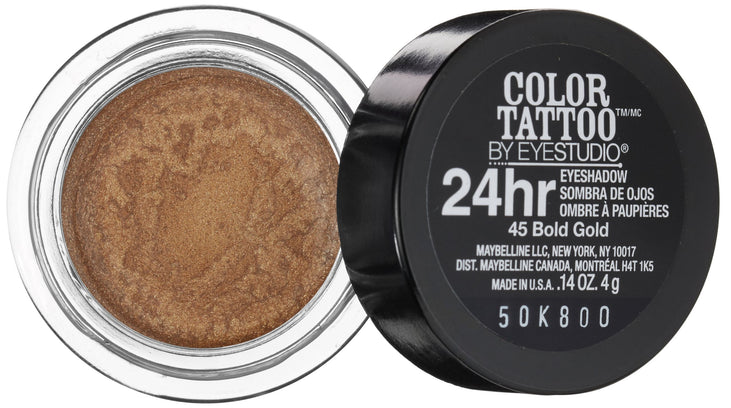Maybelline New York Eyestudio ColorTattoo Metal 24HR Cream Gel Eyeshadow, Bold Gold, 0.14 Ounce (1 Count)