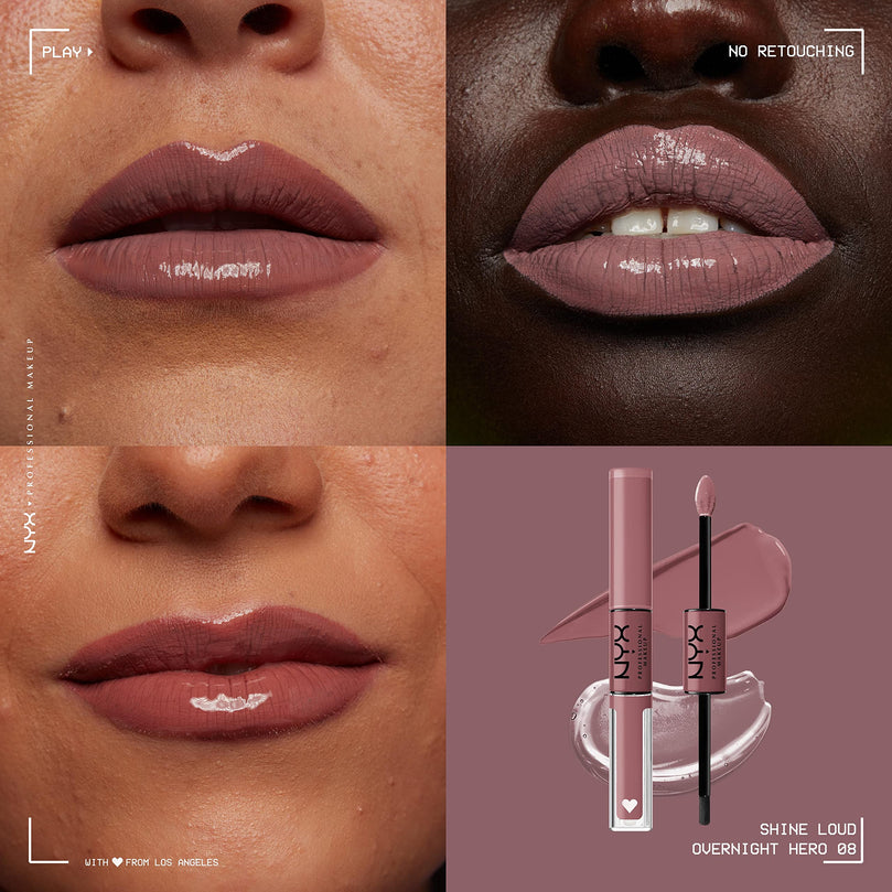 Nyx Professional Make Up Shine Loud Lip Color 08 Overnight Hero