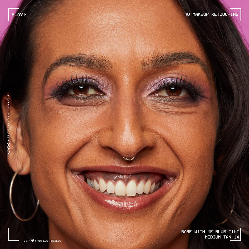 NYX PROFESSIONAL MAKEUP Bare With Me Blur Skin Tint Foundation Make Up with Matcha, Glycerin & Niacinamide - Medium Tan