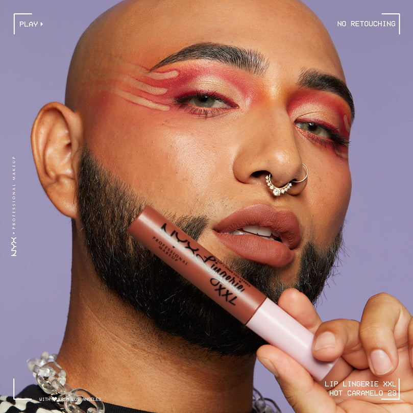 NYX Professional Makeup Lip Lingerie XXL Matte Liquid Lipstick - Hot Caramelo (Warm Caramel)