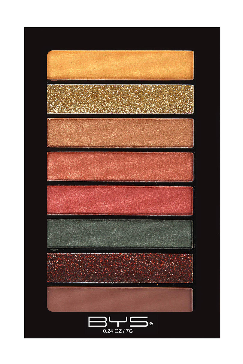 BYS Women's 8-Piece Eye Shadow Palette, Easy Blendable Eye Pigments, Jungle Rock