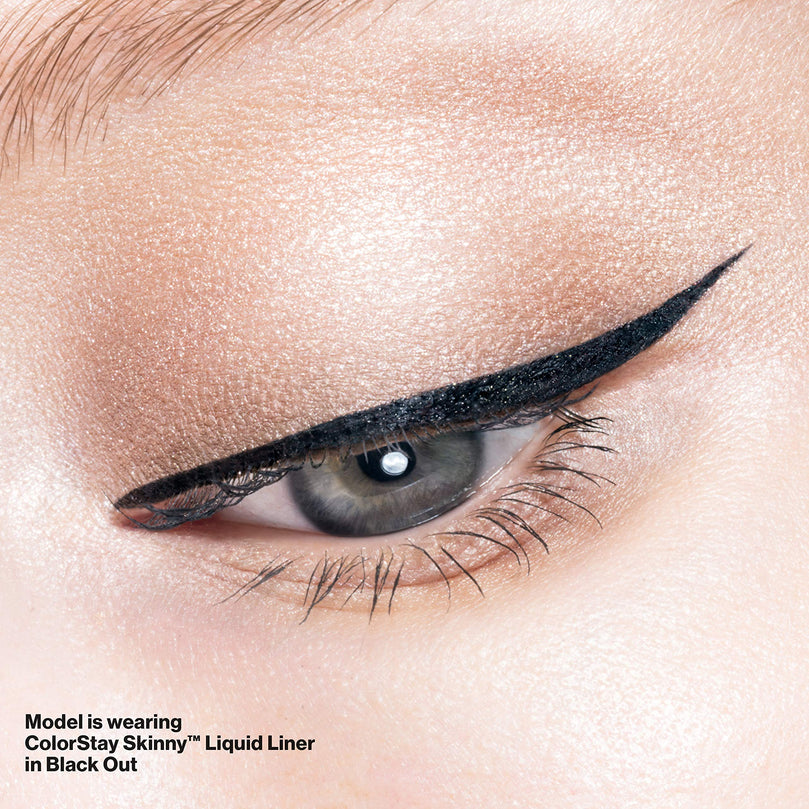 Revlon ColorStay Skinny Liquid Eyeliner, Waterproof, Smudgeproof, Longwearing Eye Makeup with Ultra-fine Tip, Black Out, 0.08 oz